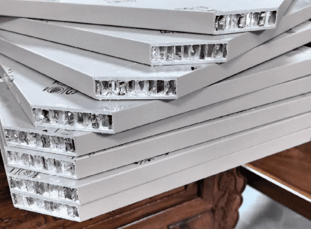 Aluminum honeycomb panel after edge banding