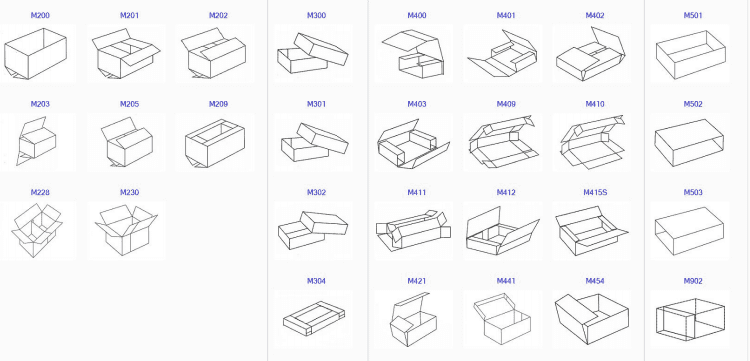Different kind of cartons