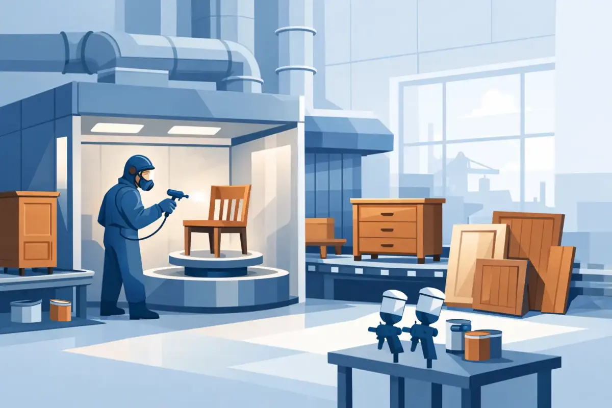 Industrial Spray Booth for Furniture Production