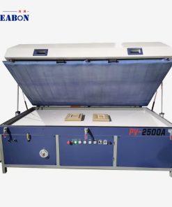 PV-2500A vacuum membrane press front view with the heating hood open