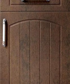 Wood grain PVC laminated cabinet door produced on the PV-3013E vacuum press